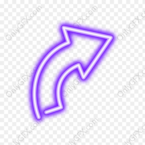 Purple Neon Arrow (PNG Transparent)
