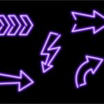 Purple Neon Arrow (PNG Transparent)