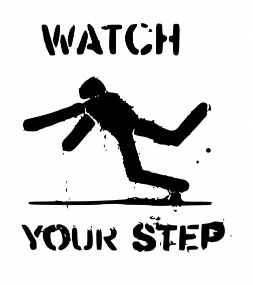 Watch Your Step Warning Sign Stencil PNG Transparent SVG Vector