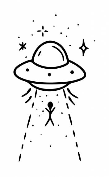 Alien Abduction Small Tattoo PNG Transparent SVG Vector