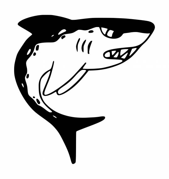 Angry Shark Tattoo PNG Transparent SVG Vector