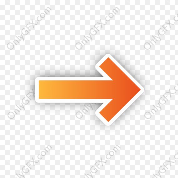Orange Sticker Arrow (PNG Transparent)