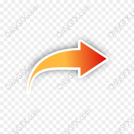 Orange Sticker Arrow (PNG Transparent)