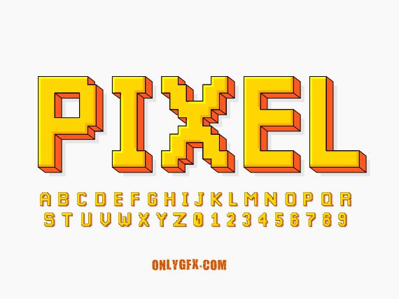 3d Pixel Superman Alphabet Font Vector (EPS, SVG)