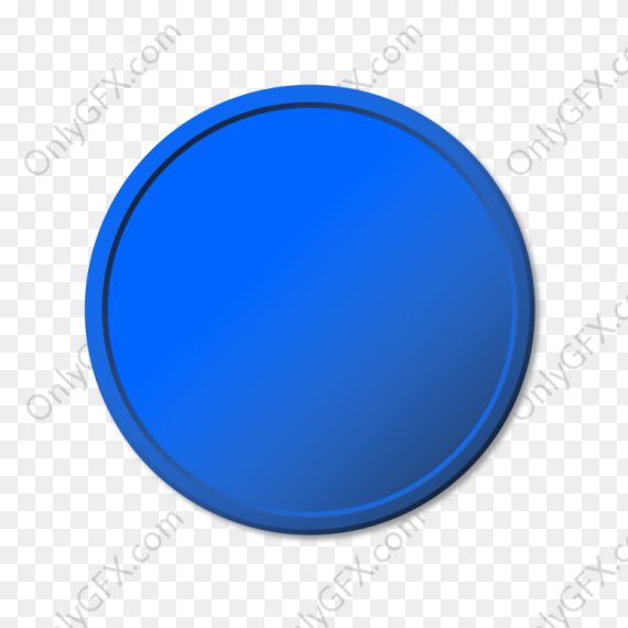 Blue Circle Round 3d Button (PNG Transparent)