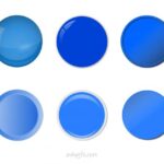 Blue Circle Round 3D Button (PNG Transparent)