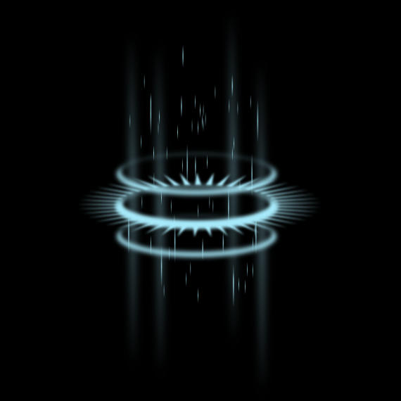 Blue Futuristic Hologram Teleport Glowing Neon Rings (PNG Transparent)