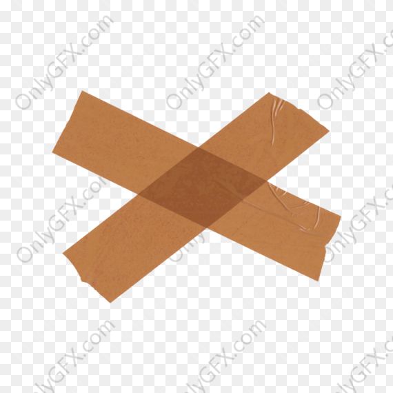Brown Tape Cross X (PNG Transparent)