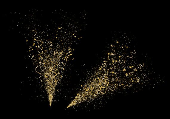 Gold Glitter Confetti Explosion (PNG Transparent)