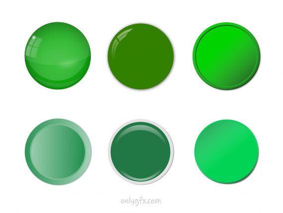 Green Circle Round 3d Button (PNG Transparent)