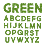 Green Leaf Alphabet (PNG Transparent)