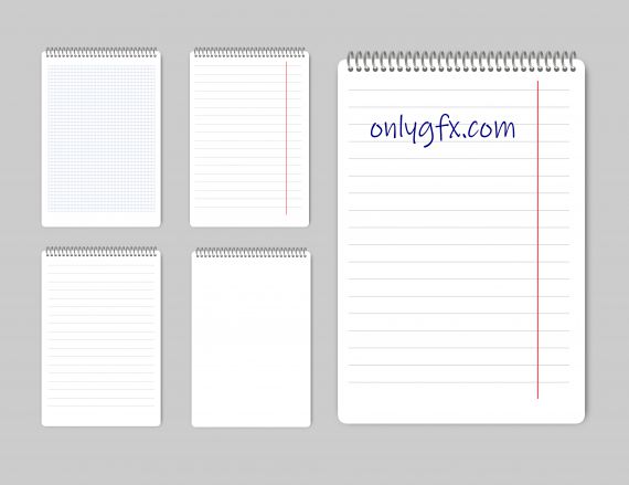 Realistic Notebook Notepage Paper Background (PNG) 