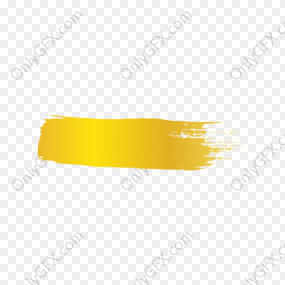 Simple Gold Brush Stroke Banner (PNG Transparent)