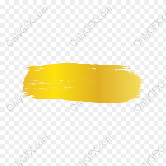 Simple Gold Brush Stroke Banner (PNG Transparent)