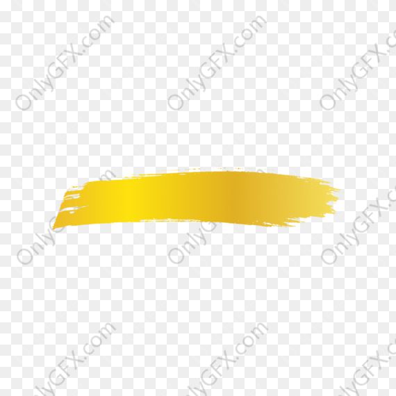 Simple Gold Brush Stroke Banner (PNG Transparent)