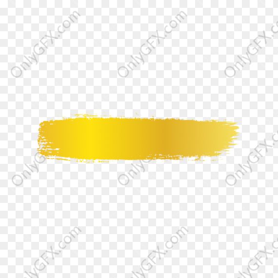 Simple Gold Brush Stroke Banner (PNG Transparent)