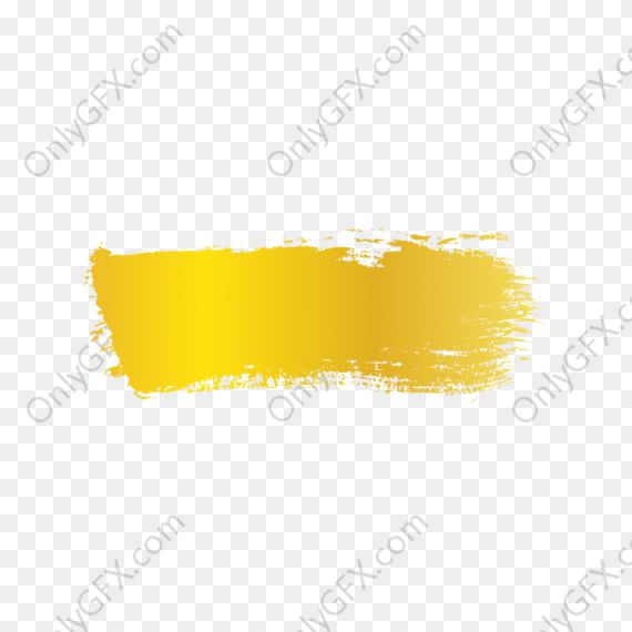 Simple Gold Brush Stroke Banner (PNG Transparent)