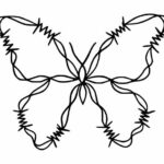 Barbed Wire Butterfly Tattoo PNG Transparent SVG Vector