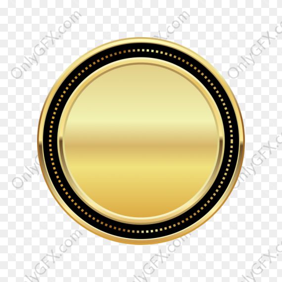 Blank Gold Badge Label Vector (EPS, SVG, PNG Transparent)