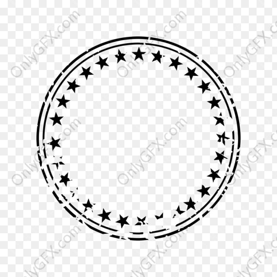 Empty Circle Rubber Stamp Stars (PNG Transparent)