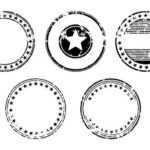 Empty Circle Rubber Stamp Stars (PNG Transparent)