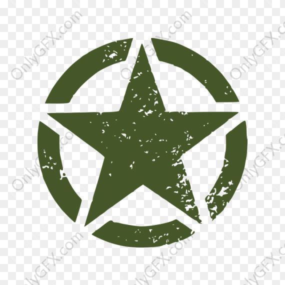 Grunge Military Star (PNG Transparent)