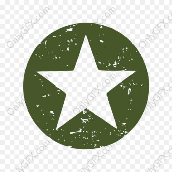 Grunge Military Star (PNG Transparent)