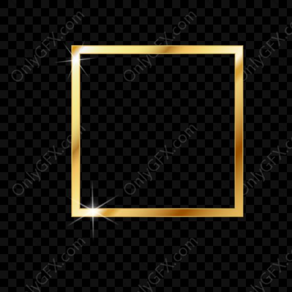 Realistic Gold Frame (PNG Transparent)
