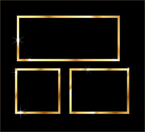 Realistic Gold Frame (PNG Transparent)