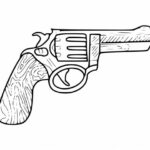 Small Revolver Gun Tattoo PNG Transparent SVG Vector