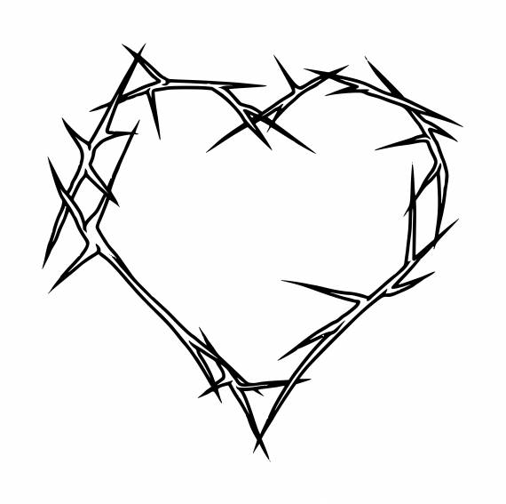 Thorn Spike Heart Tattoo PNG Transparent SVG Vector