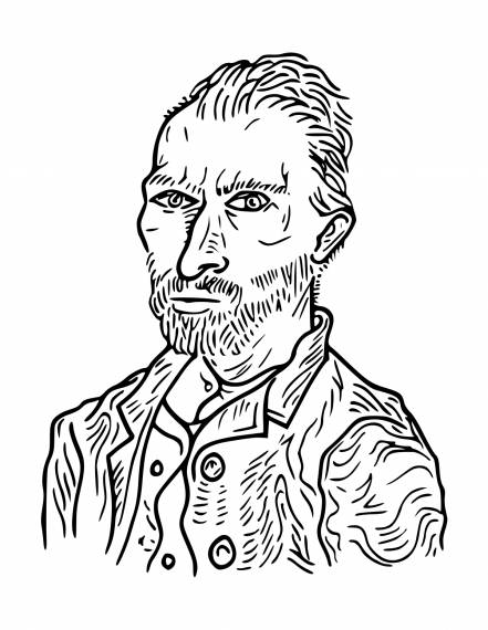 Van Gogh Portrait Drawing PNG Transparent SVG Vector