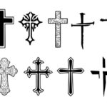 Jesus Cross Tattoo Vector (EPS, SVG)