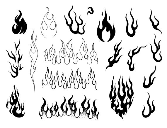 Fire Flame Tattoo Vector (EPS, SVG)