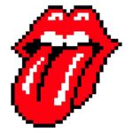 Mouth Tongue Rolling Stones Pixel Art PNG Transparent