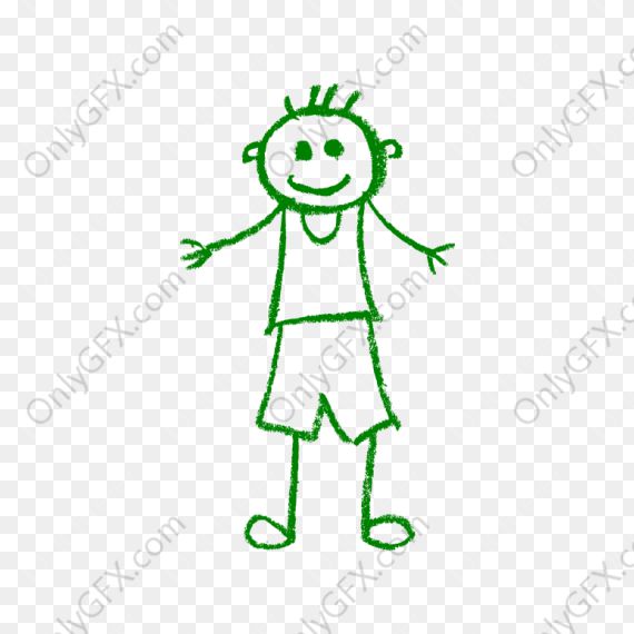 Kids Crayon Drawing (PNG Transparent)