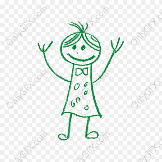 Kids Crayon Drawing (PNG Transparent)