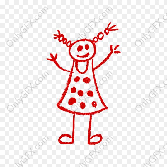 Kids Crayon Drawing (PNG Transparent)