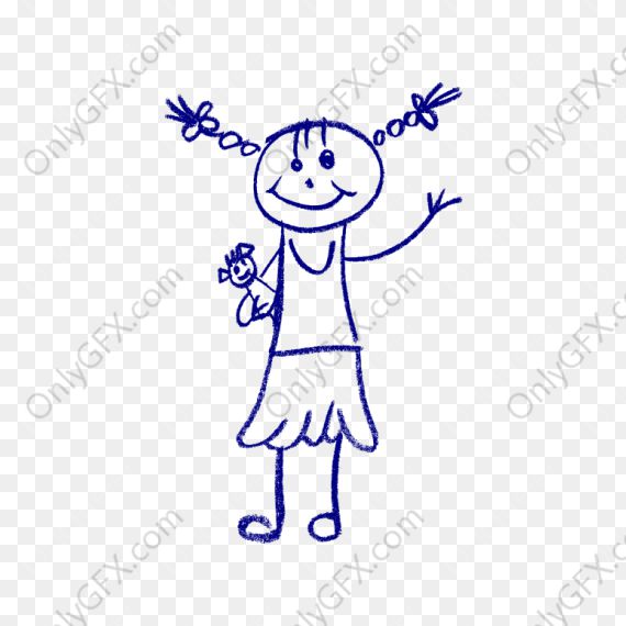 Kids Crayon Drawing (PNG Transparent)
