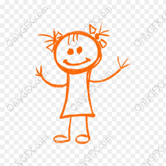 Kids Crayon Drawing (PNG Transparent)