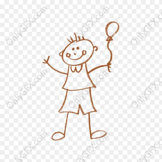 Kids Crayon Drawing (PNG Transparent)