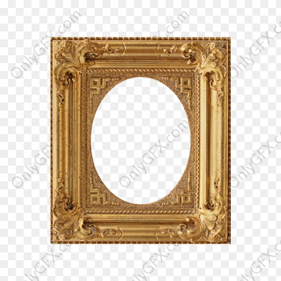 Golden Wood Picture Frames (PNG Transparent)