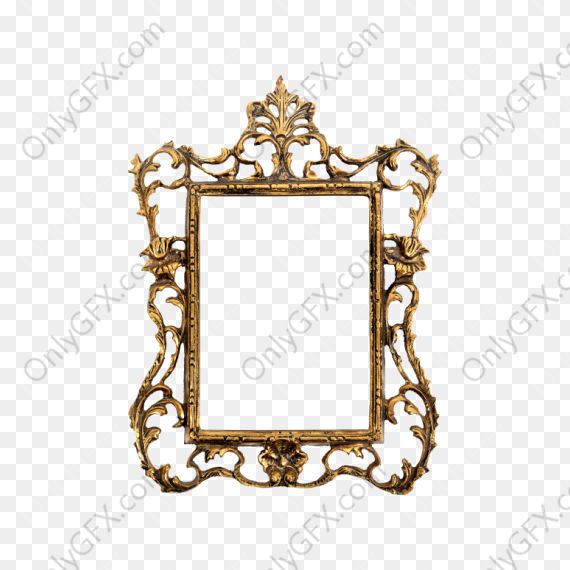 Golden Wood Picture Frames (PNG Transparent)