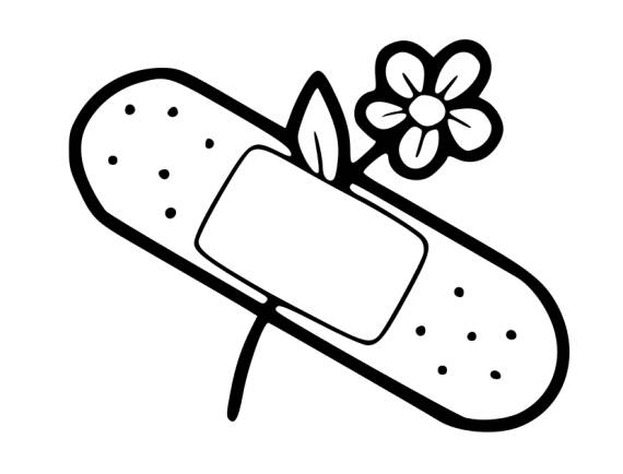 Band Aid With Flower Tattoo PNG Transparent SVG Vector