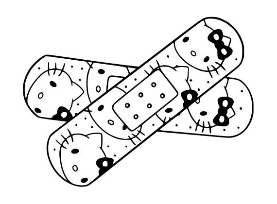 Hello Kitty Band Aid Tattoo PNG Transparent SVG Vector