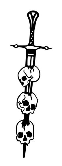 Sword With Three Skulls Tattoo PNG Transparent SVG Vector