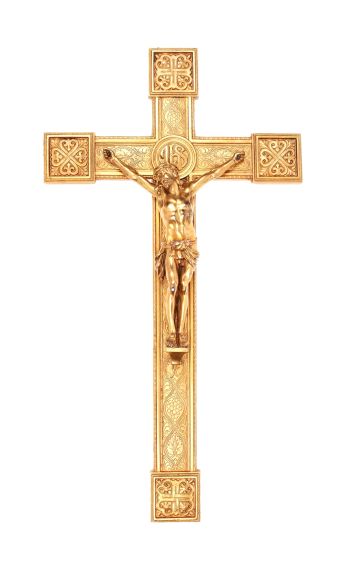 Gold Jesus On Cross PNG Transparent