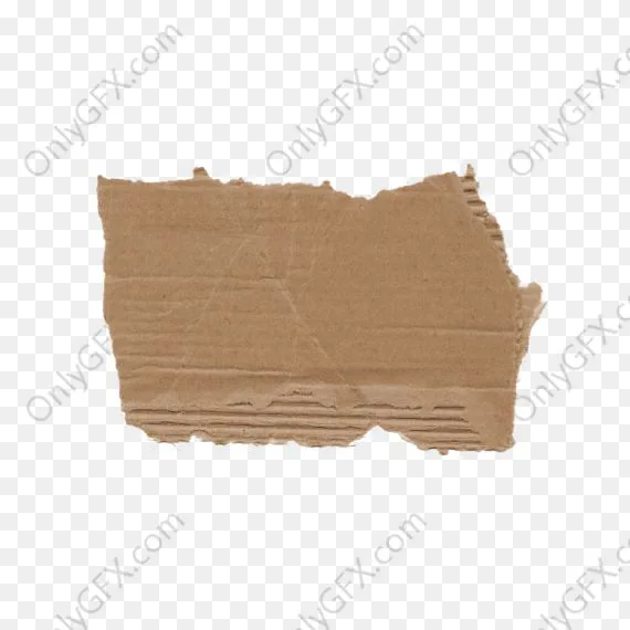 Ripped Cardboard Label Banner (PNG Transparent)