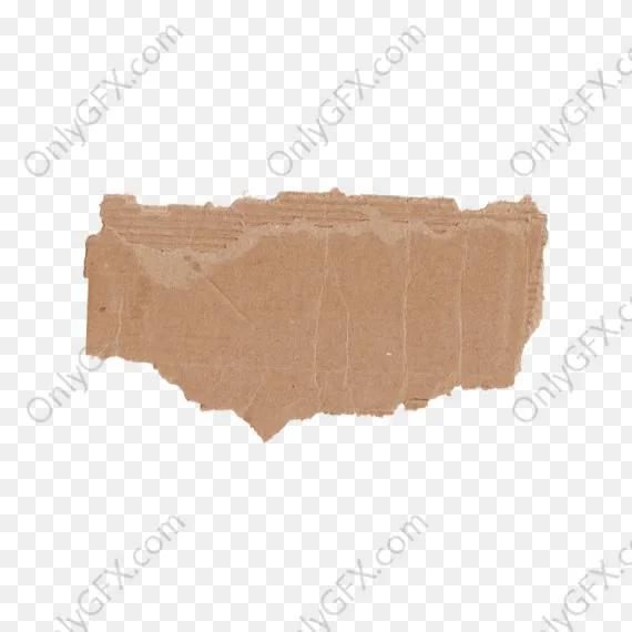 Ripped Cardboard Label Banner (PNG Transparent)