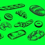 Bakery Goods Whole Grain Pencil Drawing Vector Set (SVG)